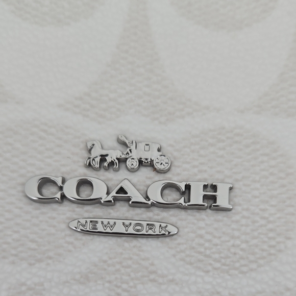 Coach White and Purple Clutch with Signature Monogram - Picture 2 of 16